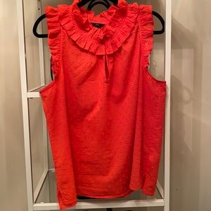 J Crew Coral Red Sleeveless Top size XL